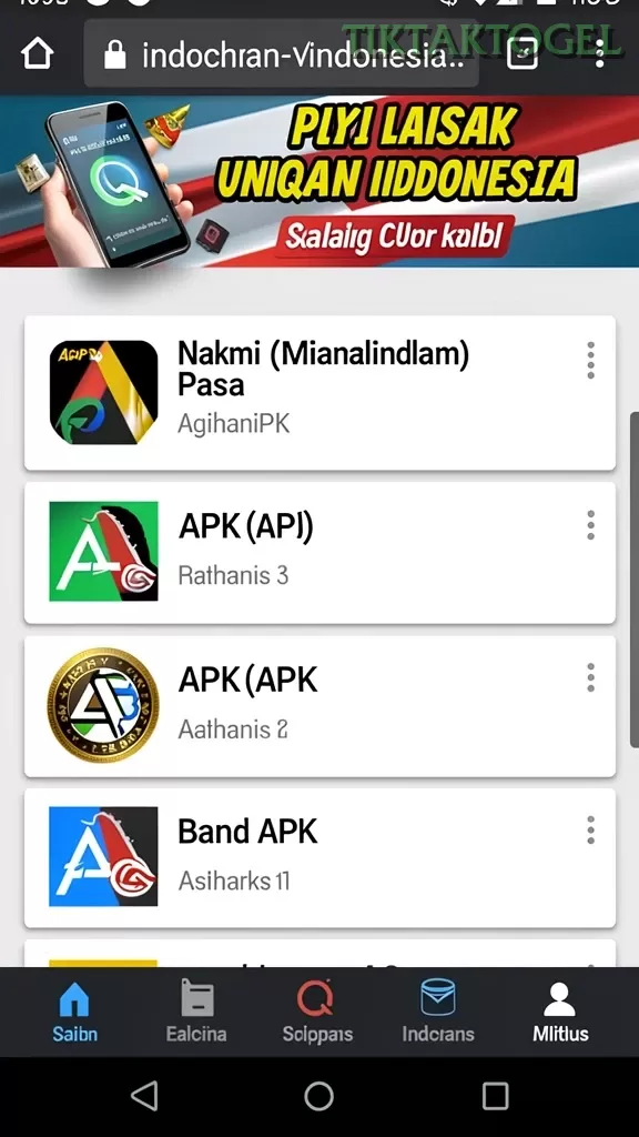 Cuplikan layar MISTERITOGEL — pengaturan akun
